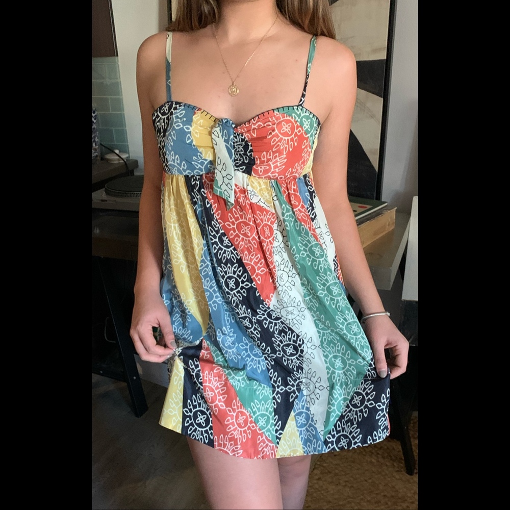 BCBGMaxAzria Print Babydoll Sundress NWOT SZ 4